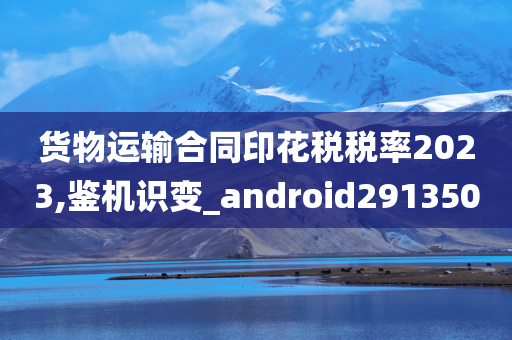 货物运输合同印花税税率2023,鉴机识变_android291350