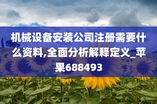 机械设备安装公司注册需要什么资料,全面分析解释定义_苹果688493