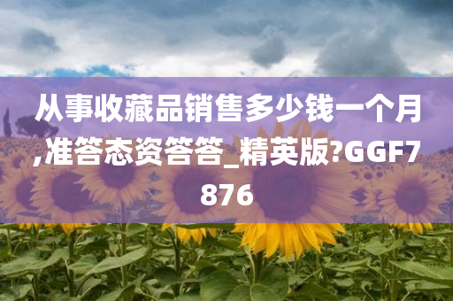 从事收藏品销售多少钱一个月,准答态资答答_精英版?GGF7876