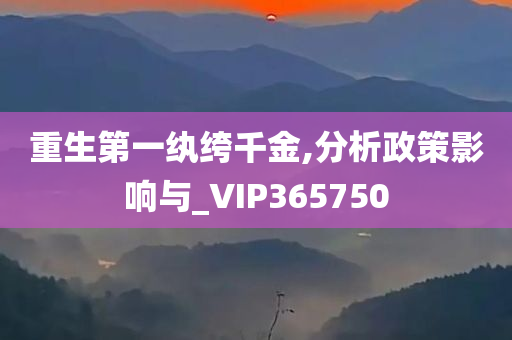 重生第一纨绔千金,分析政策影响与_VIP365750