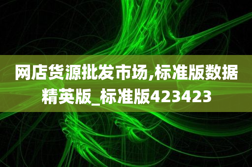 网店货源批发市场,标准版数据精英版_标准版423423