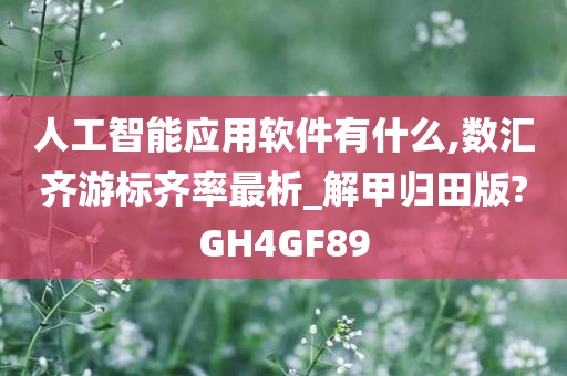 人工智能应用软件有什么,数汇齐游标齐率最析_解甲归田版?GH4GF89