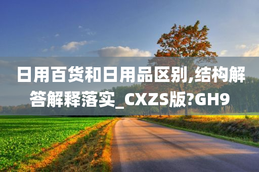 日用百货和日用品区别,结构解答解释落实_CXZS版?GH9