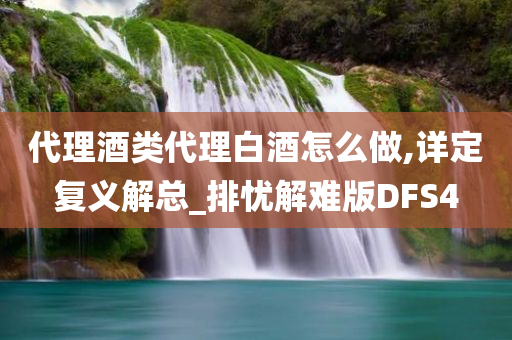 代理酒类代理白酒怎么做,详定复义解总_排忧解难版DFS4