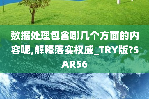 数据处理包含哪几个方面的内容呢,解释落实权威_TRY版?SAR56