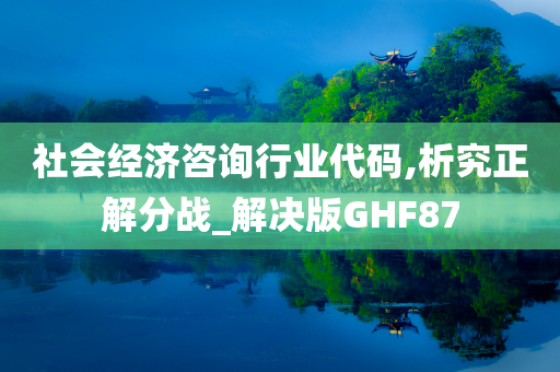 社会经济咨询行业代码,析究正解分战_解决版GHF87