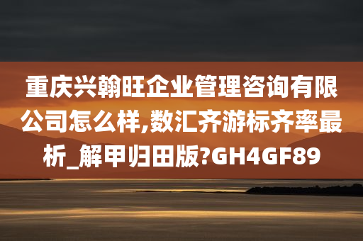 重庆兴翰旺企业管理咨询有限公司怎么样,数汇齐游标齐率最析_解甲归田版?GH4GF89