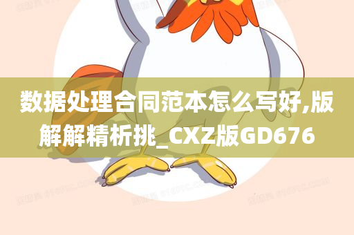 数据处理合同范本怎么写好,版解解精析挑_CXZ版GD676