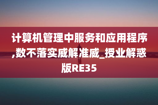 计算机管理中服务和应用程序,数不落实威解准威_授业解惑版RE35