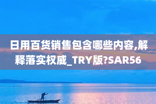 日用百货销售包含哪些内容,解释落实权威_TRY版?SAR56