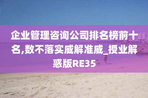 企业管理咨询公司排名榜前十名,数不落实威解准威_授业解惑版RE35