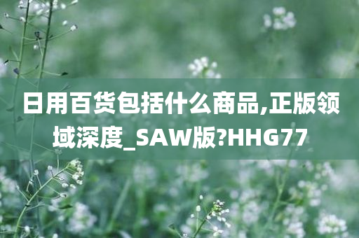 日用百货包括什么商品,正版领域深度_SAW版?HHG77