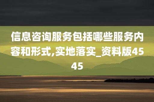 信息咨询服务包括哪些服务内容和形式,实地落实_资料版4545