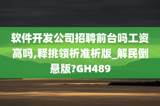 软件开发公司招聘前台吗工资高吗,释挑领析准析版_解民倒悬版?GH489