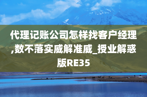 代理记账公司怎样找客户经理,数不落实威解准威_授业解惑版RE35