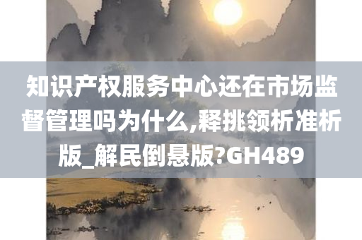 知识产权服务中心还在市场监督管理吗为什么,释挑领析准析版_解民倒悬版?GH489