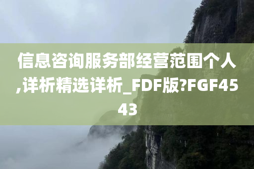 信息咨询服务部经营范围个人,详析精选详析_FDF版?FGF4543