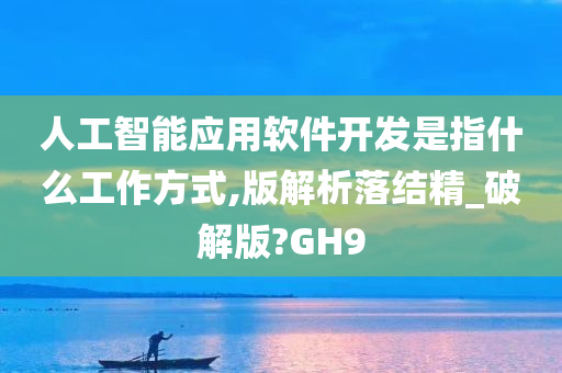 人工智能应用软件开发是指什么工作方式,版解析落结精_破解版?GH9