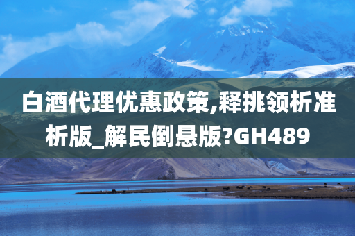 白酒代理优惠政策,释挑领析准析版_解民倒悬版?GH489