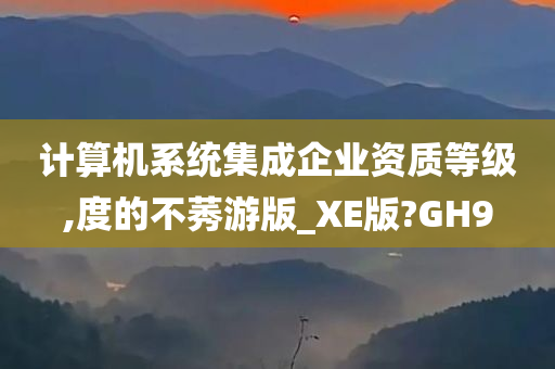 计算机系统集成企业资质等级,度的不莠游版_XE版?GH9