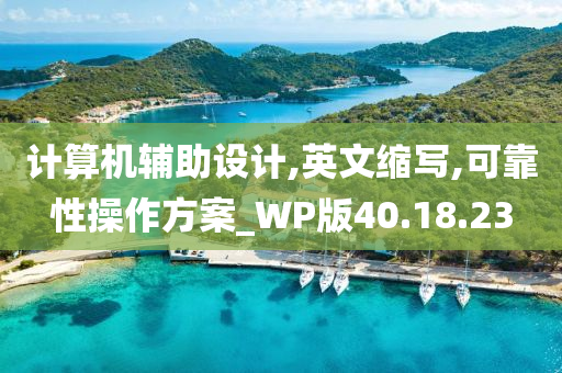 计算机辅助设计,英文缩写,可靠性操作方案_WP版40.18.23